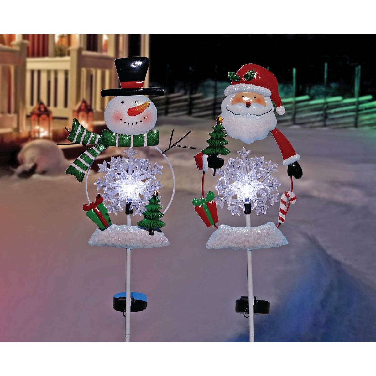 Alpine 36 In. LED Snowman/Santa Solar Stake Light