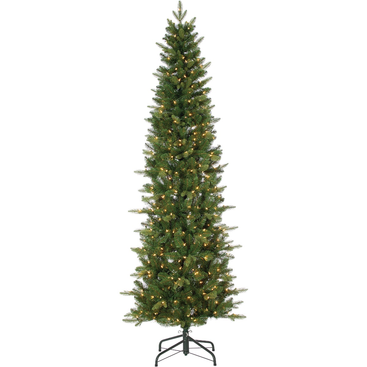 Sterling 7.5 Ft. Natural Cut Narrow Saginaw Spruce 450-Bulb Clear Incandescent Prelit Artificial Christmas Tree