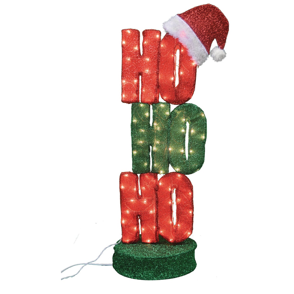 Product Works Candy Cane Lane 42 In. Incandescent Lighted HOHOHO Decoration