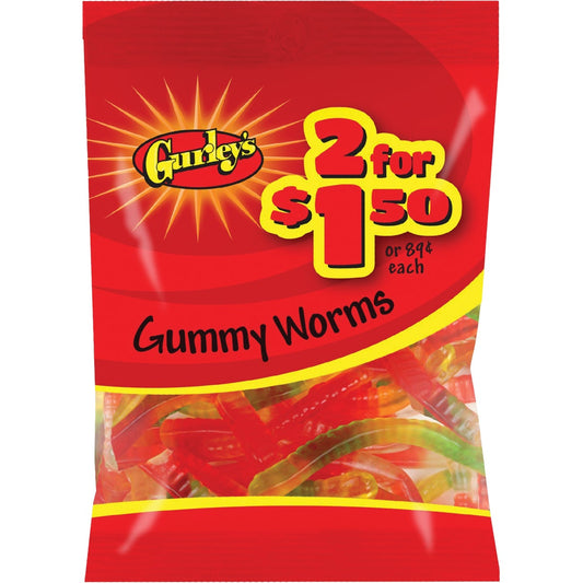 Gurley's Assorted Fruit Flavors 3 Oz. Gummy Worms