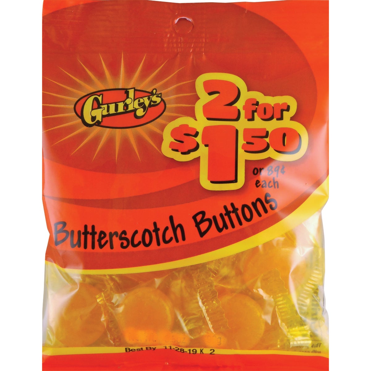 Gurley's 3.25 Oz. Butterscotch Buttons