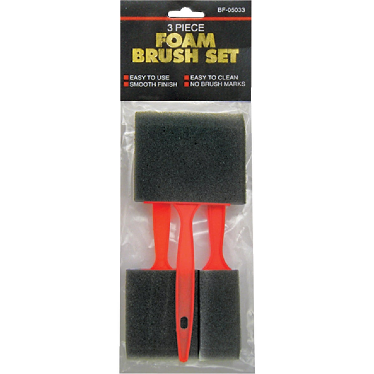 Jacent 1 In., 2 In., 3 In. Foam Brush Set (3-Pieces)