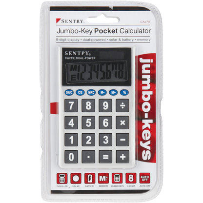 Sentry Jumbo Key Auto-Off 8-Digit Pocket Calculator