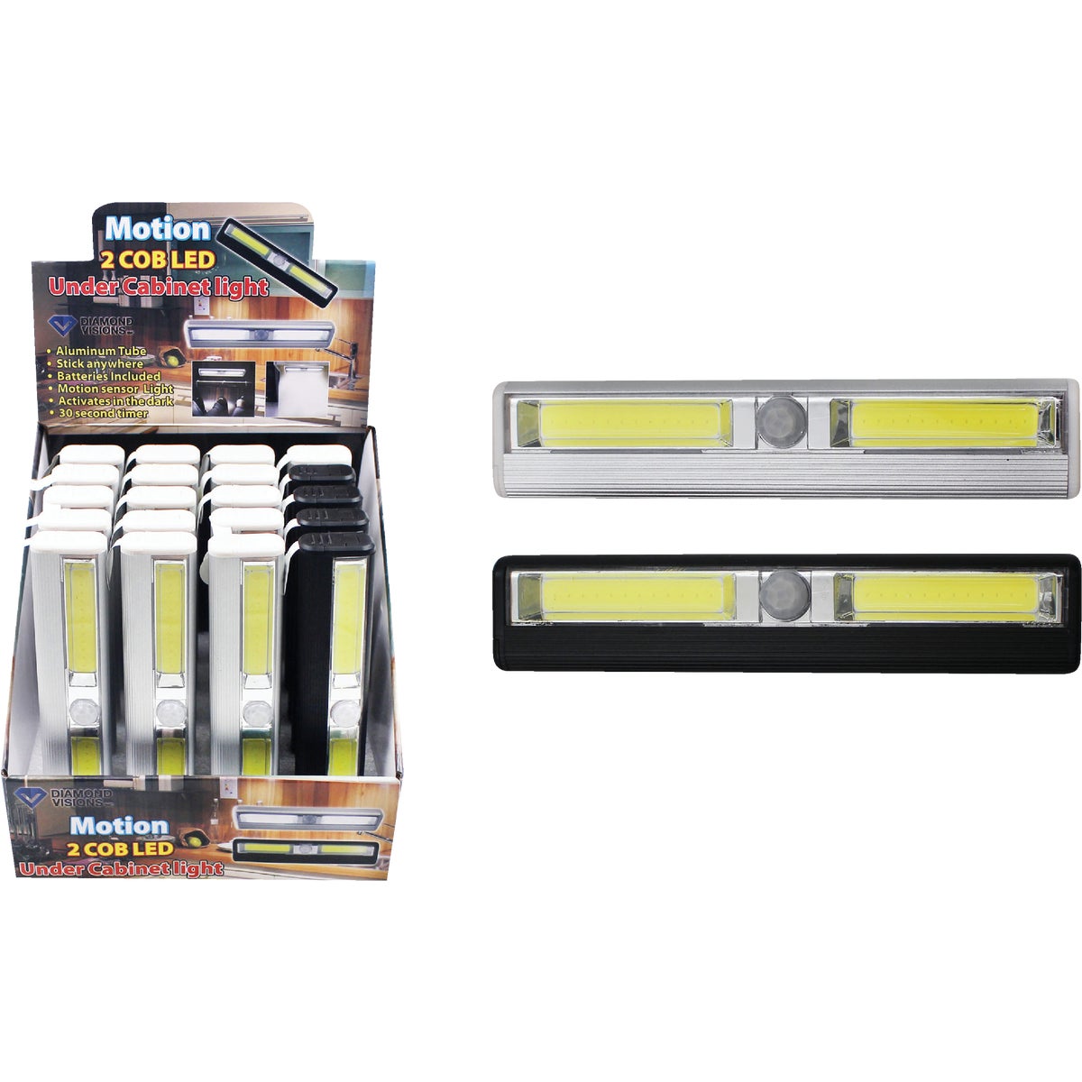 Diamond Visions 6-1/4 In. Battery Operated Motion Activated COB LED Under Cabinet Battery Operated Light