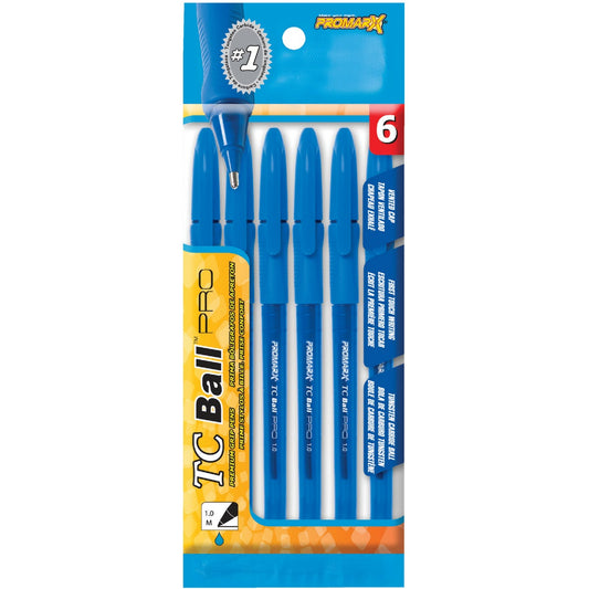 ProMarx TC Ball Pro Medium Point Blue Stick Pen (6-Pack)