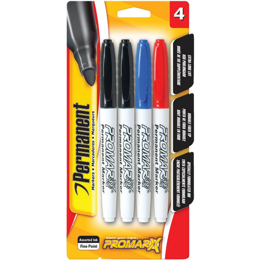 ProMarx Assorted Color Fine Point Permanent Marker (4-Pack)