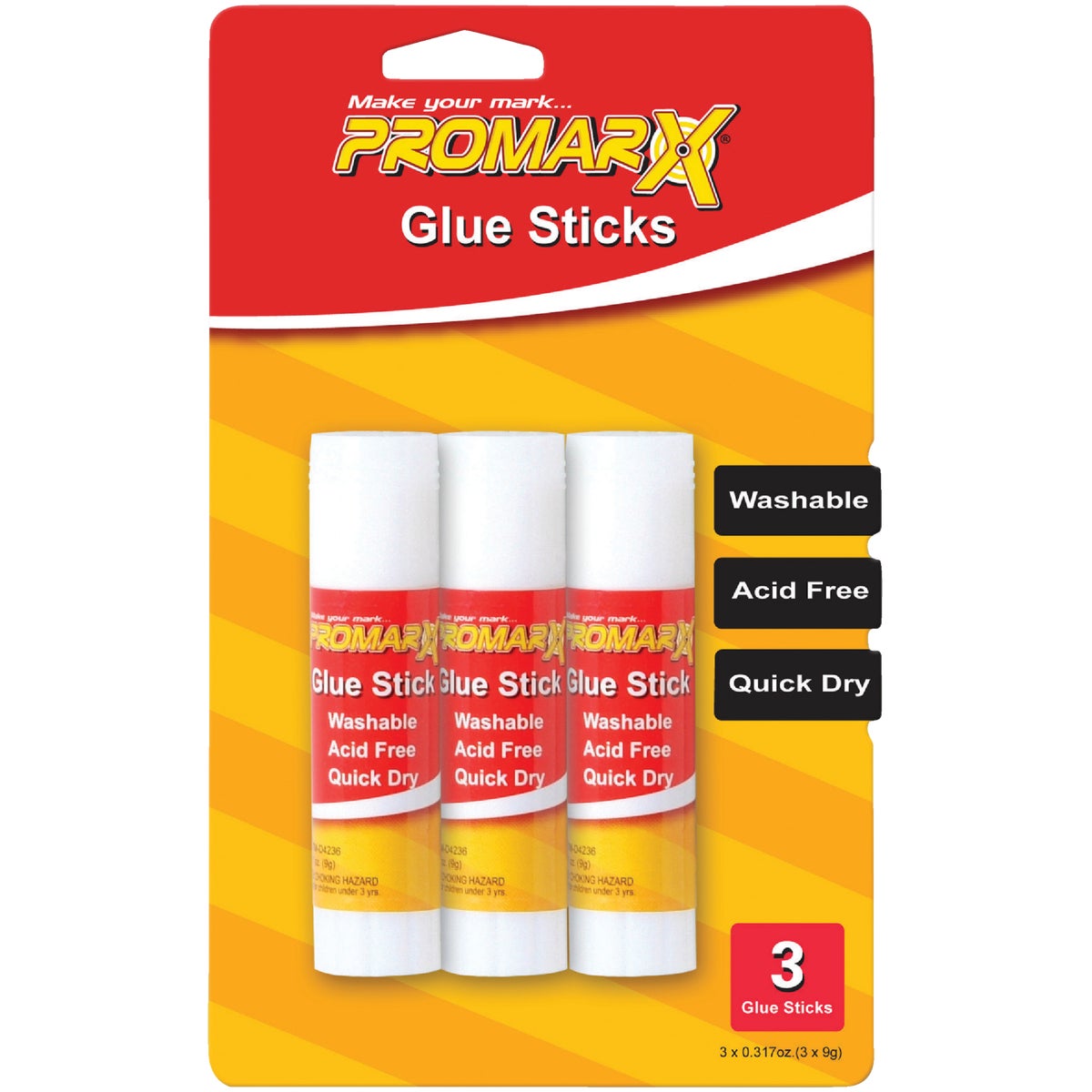 ProMarx 0.317 Oz. White Drying Glue Stick (3-Pack)