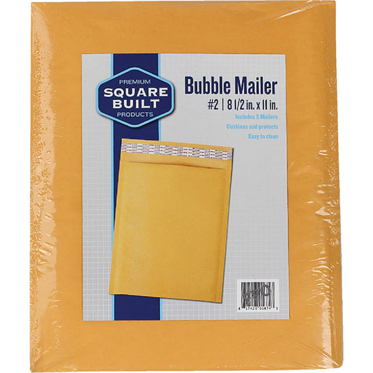 Square Built 8.5 In. x 11 In. #2 Bubble Mailer (5-Pack)