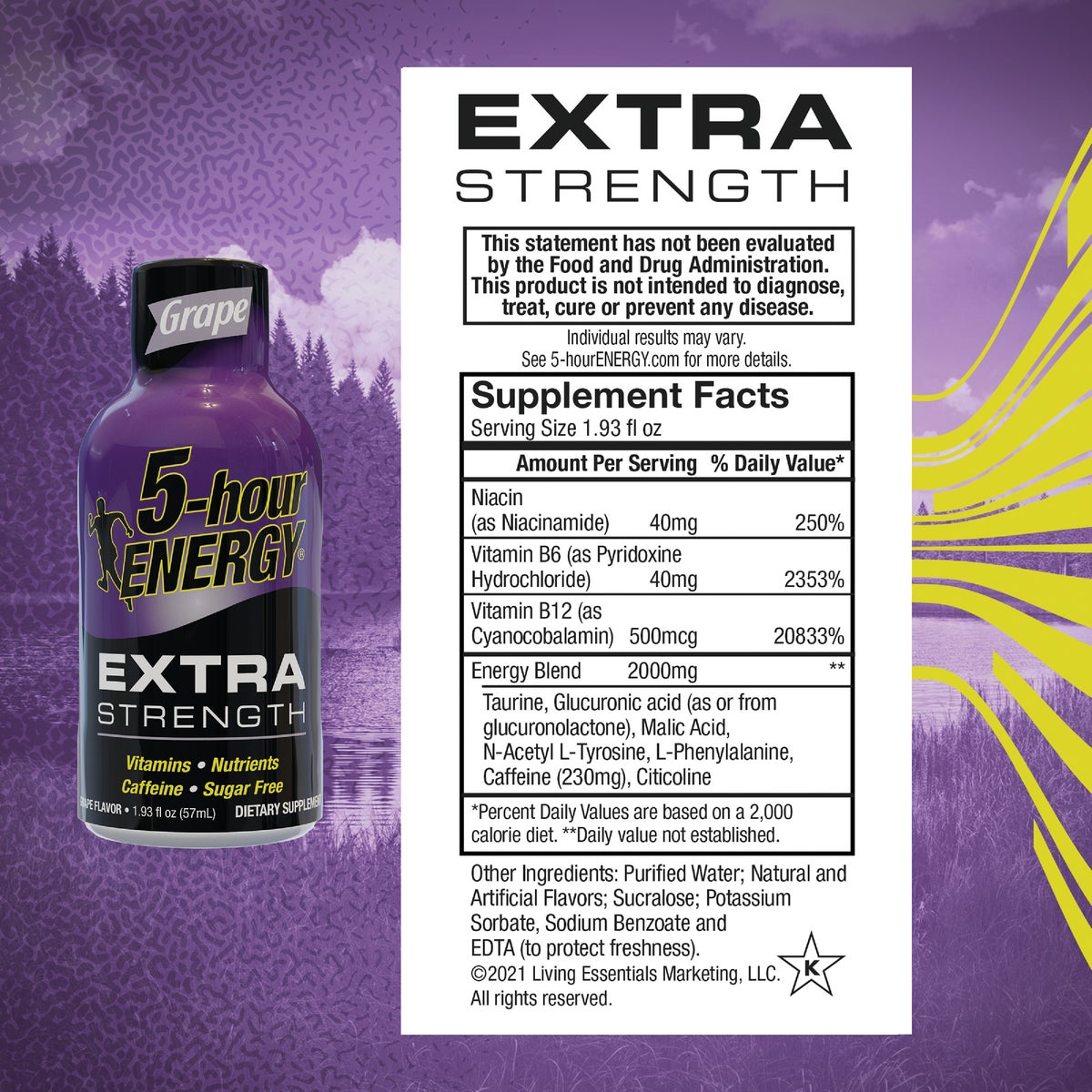 5-hour ENERGY 1.93 Oz. Extra-Strength Grape Flavor Energy Drink