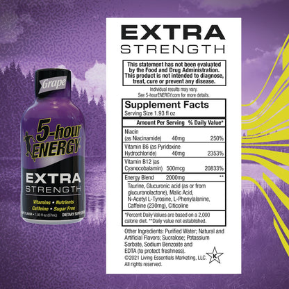 5-hour ENERGY 1.93 Oz. Extra-Strength Grape Flavor Energy Drink