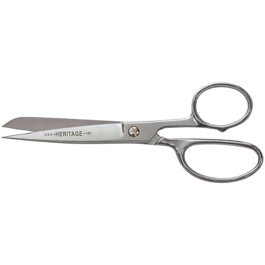 Heritage Cutlery 7 In. Heavy-Textile Cutting Chrome Over Nickel-Plated Scissors