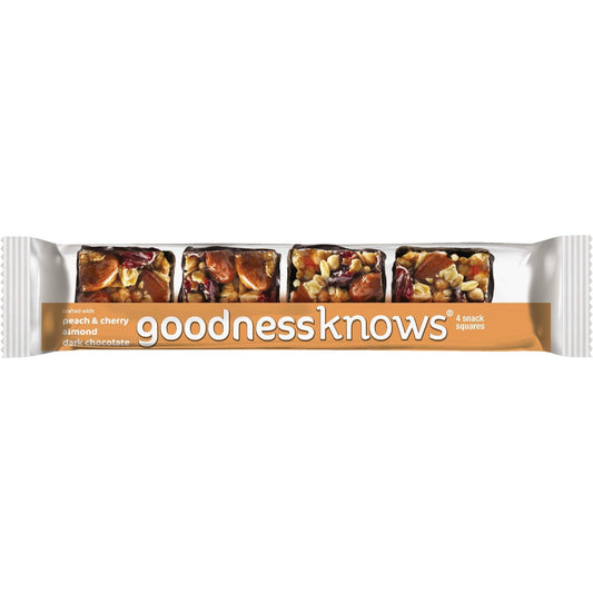 GoodnessKnows Peach, Cherry, Almond & Chocolate 1.2 Oz. Nutrition Bar