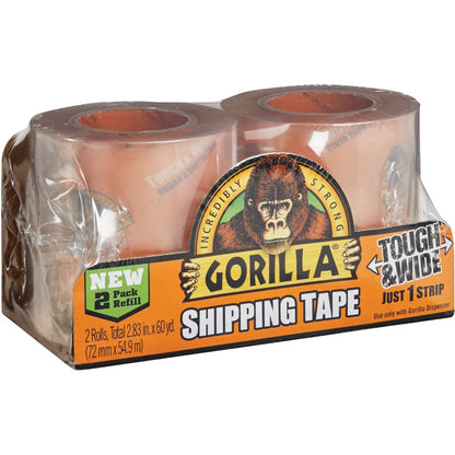 Gorilla 2.83 In. W. x 30 Yd. L. Clear Shipping Tape Refill (2-Pack)