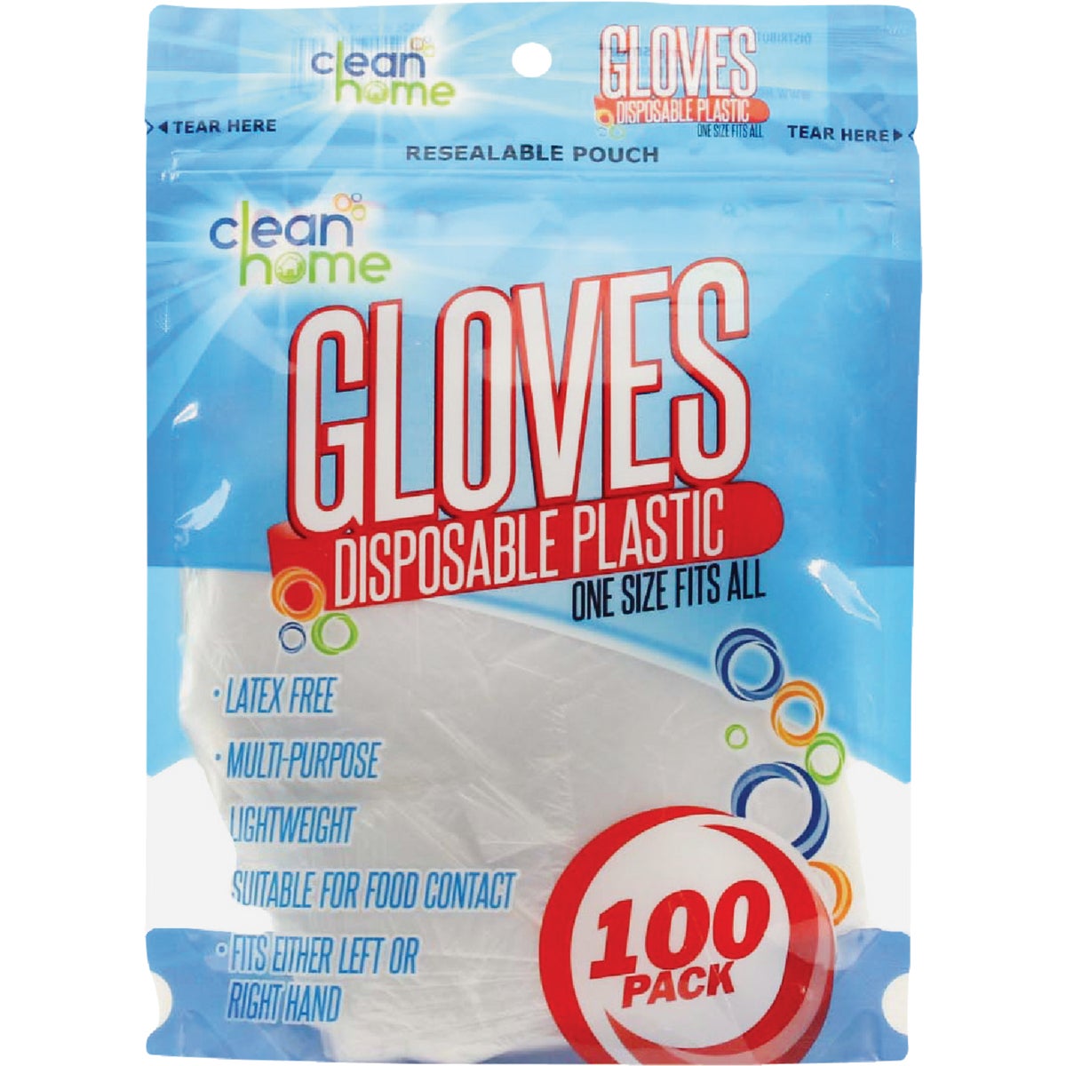 Clean Home Disposable Plastic Gloves (100-Count)