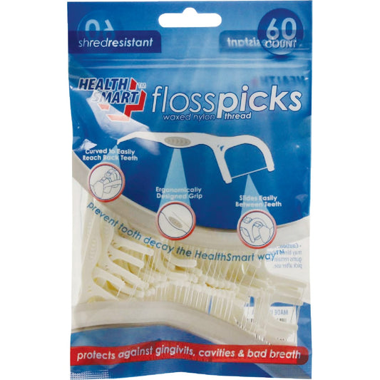 Health Smart Waxed Nylon Floss Picks (60-Count)
