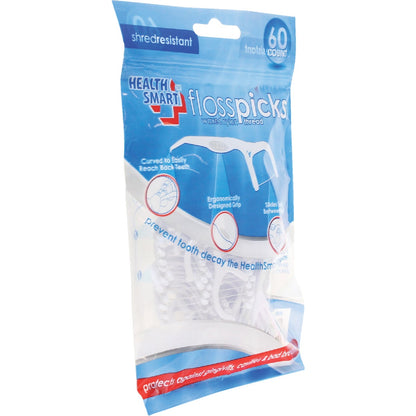 Health Smart Waxed Nylon Floss Picks (60-Count)
