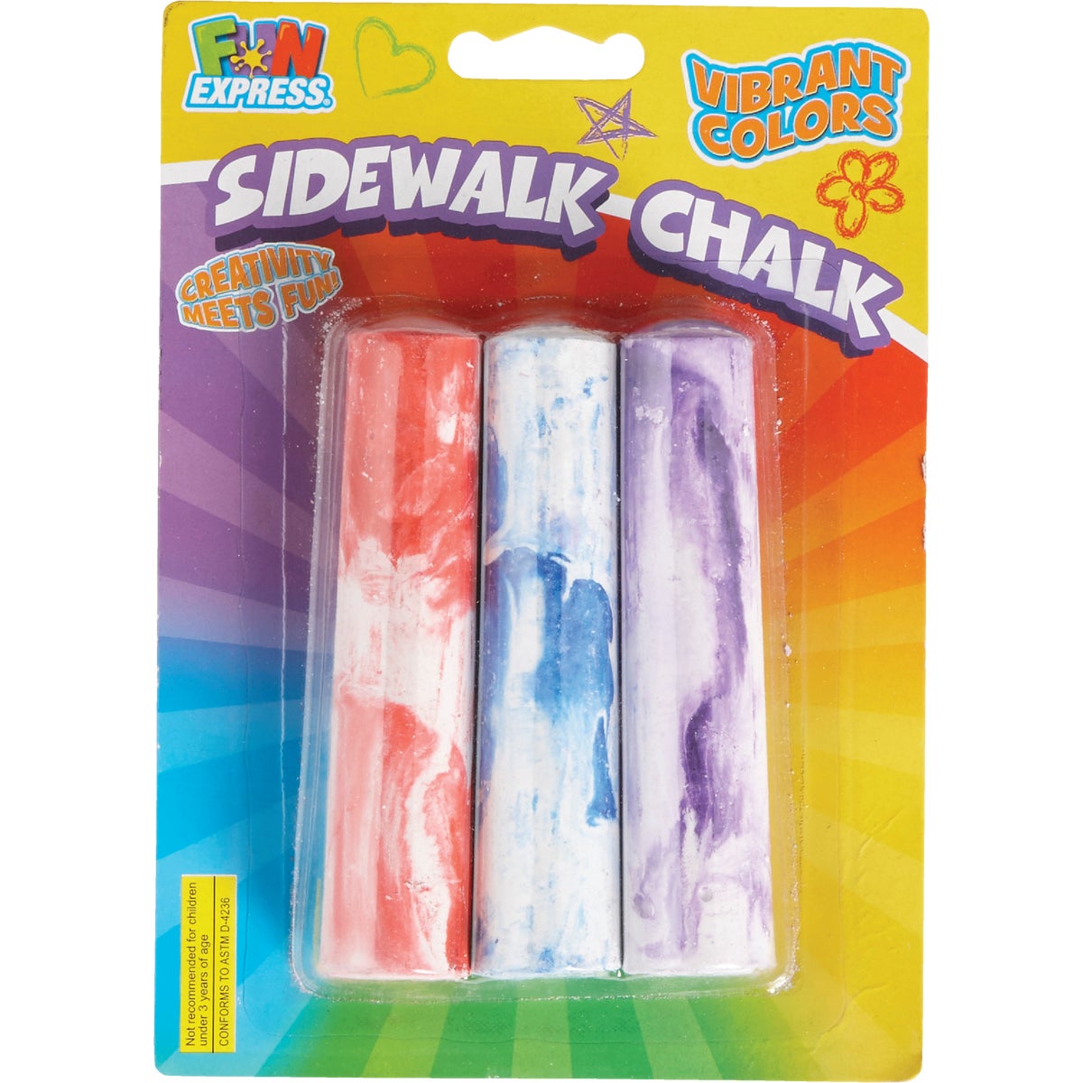 Fun Express Sidewalk Chalk (3-Count)