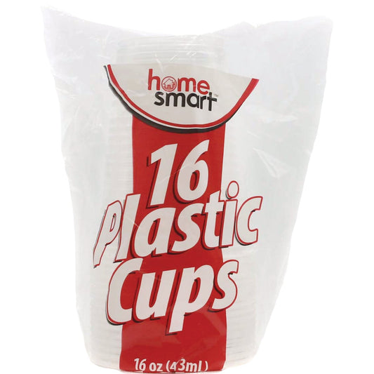 Home Smart 16 Oz. Clear Plastic Cups (16-Pack)