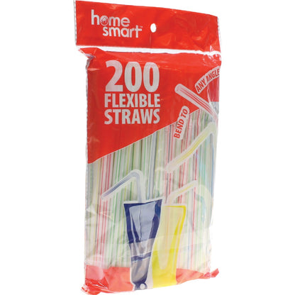 Home Smart Flexible Plastic Straws (200-Count)
