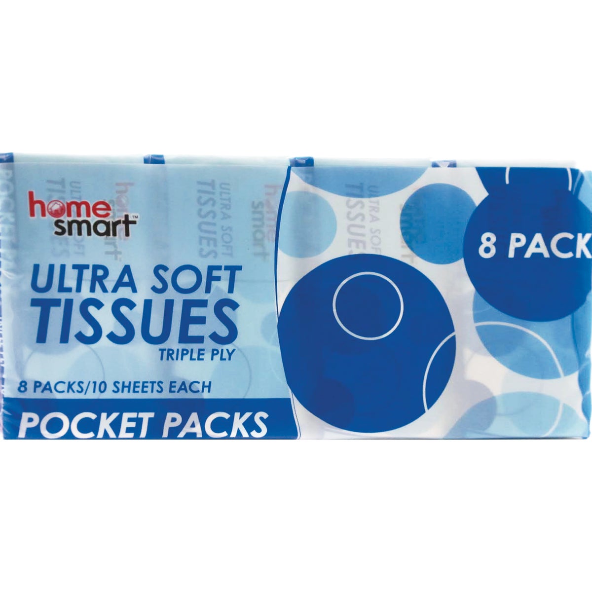 Home Smart Ultra Soft Triple Ply Pocket Pack Facial Tissues (8-Pack)