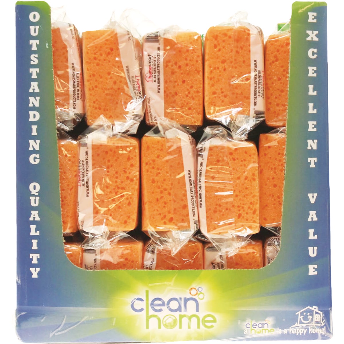 Clean Home Orange Cellulose Scrub Sponge (6-Count)