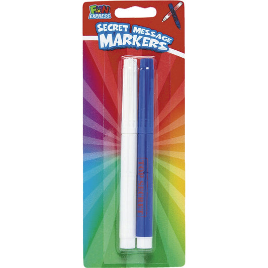 Fun Express 1 White, 1 Blue Felt Tip Secret Message Marker (2-Pack)