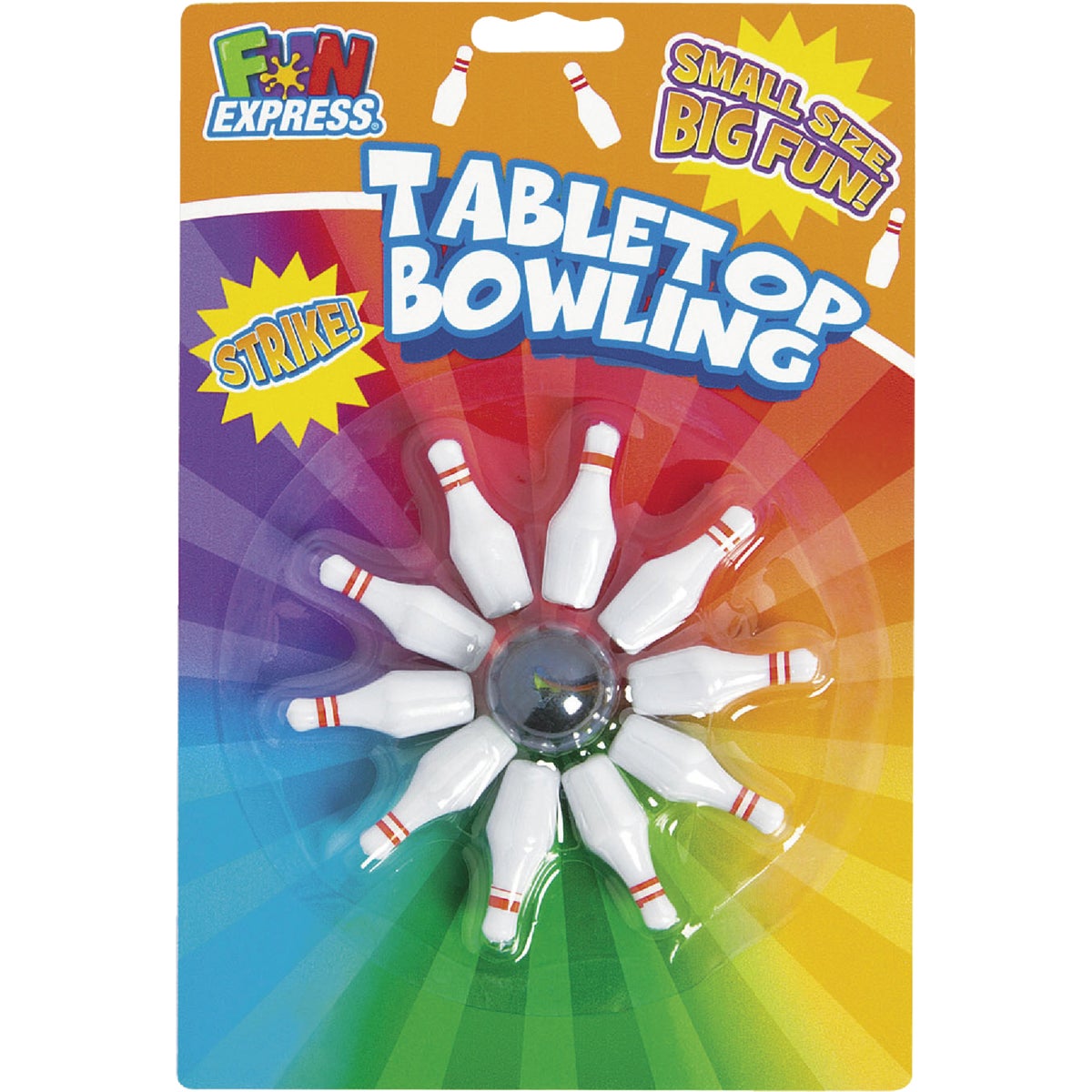 Fun Express Plastic Pins with Rubber Ball Table Top Bowling