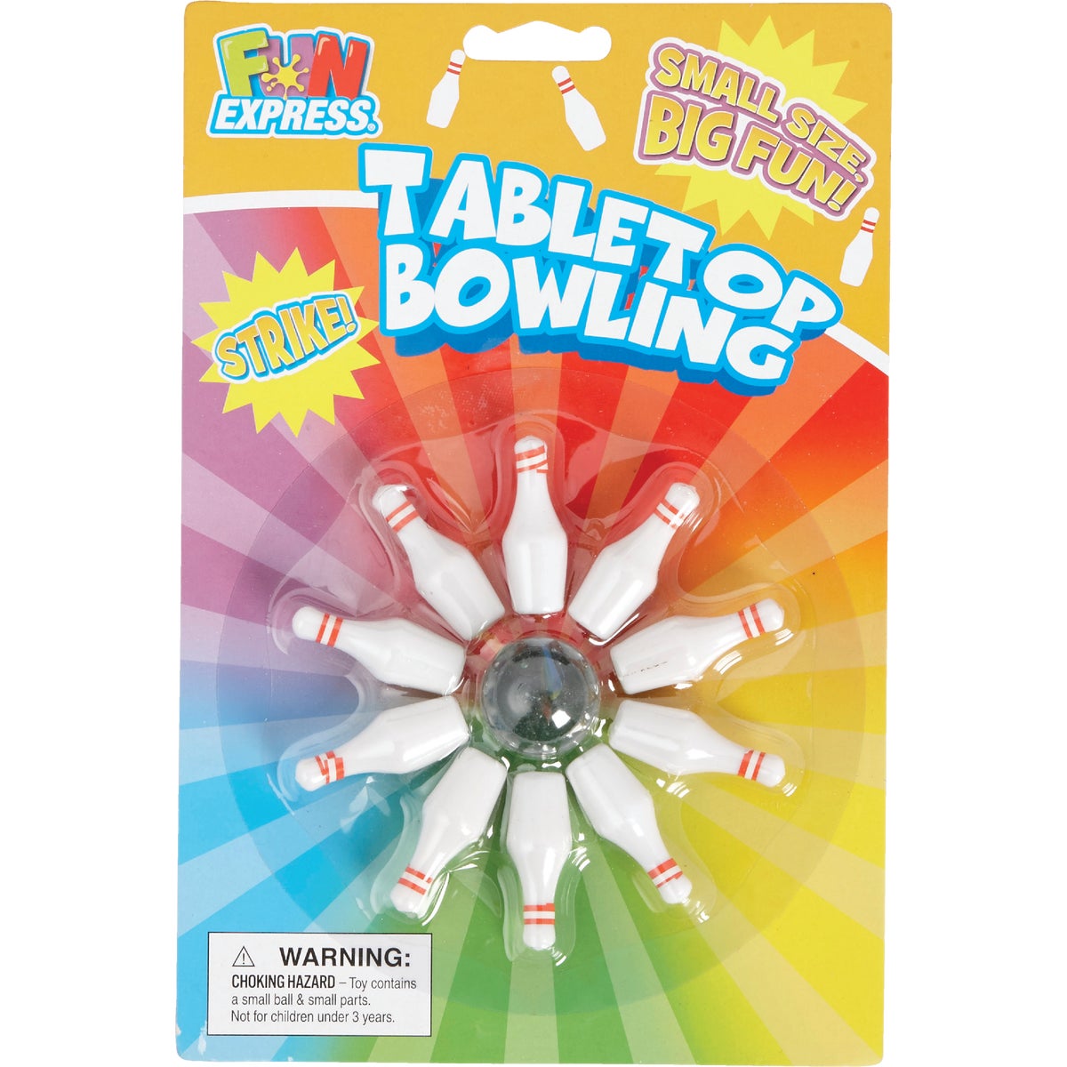 Fun Express Plastic Pins with Rubber Ball Table Top Bowling