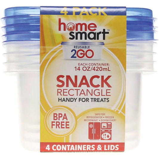 Home Smart 14 oz. Reusable 2Go Food Storage Container (4-Pack)