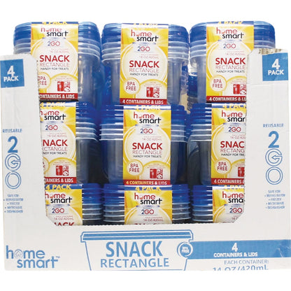 Home Smart 14 oz. Reusable 2Go Food Storage Container (4-Pack)