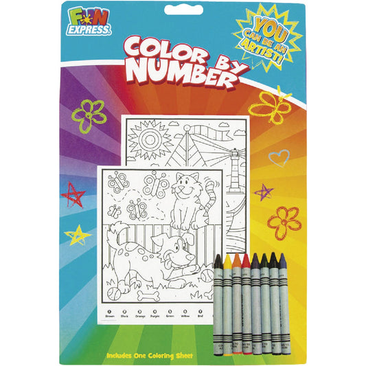 Fun Express 1 Coloring Sheet Color By Number