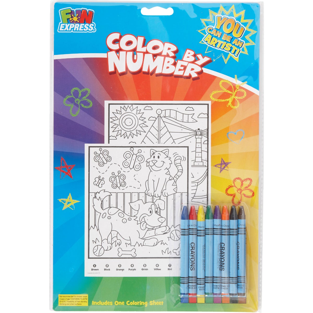 Fun Express 1 Coloring Sheet Color By Number