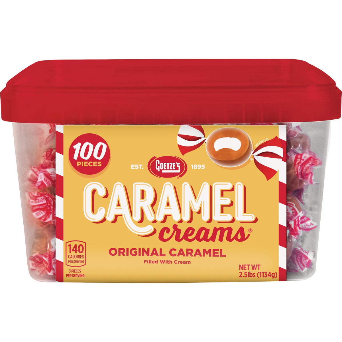 Goetze's Bulls-Eyes Caramel Cream Candy Display (100-Count)