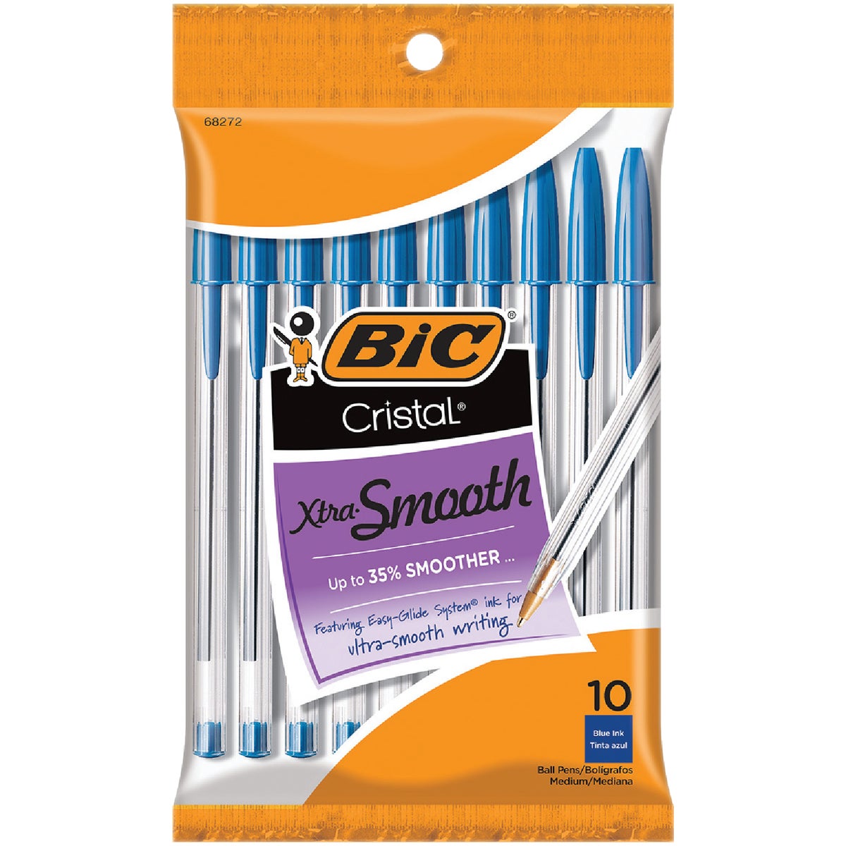 Bic Cristal Medium Point Blue Ball Pen (10-Pack)