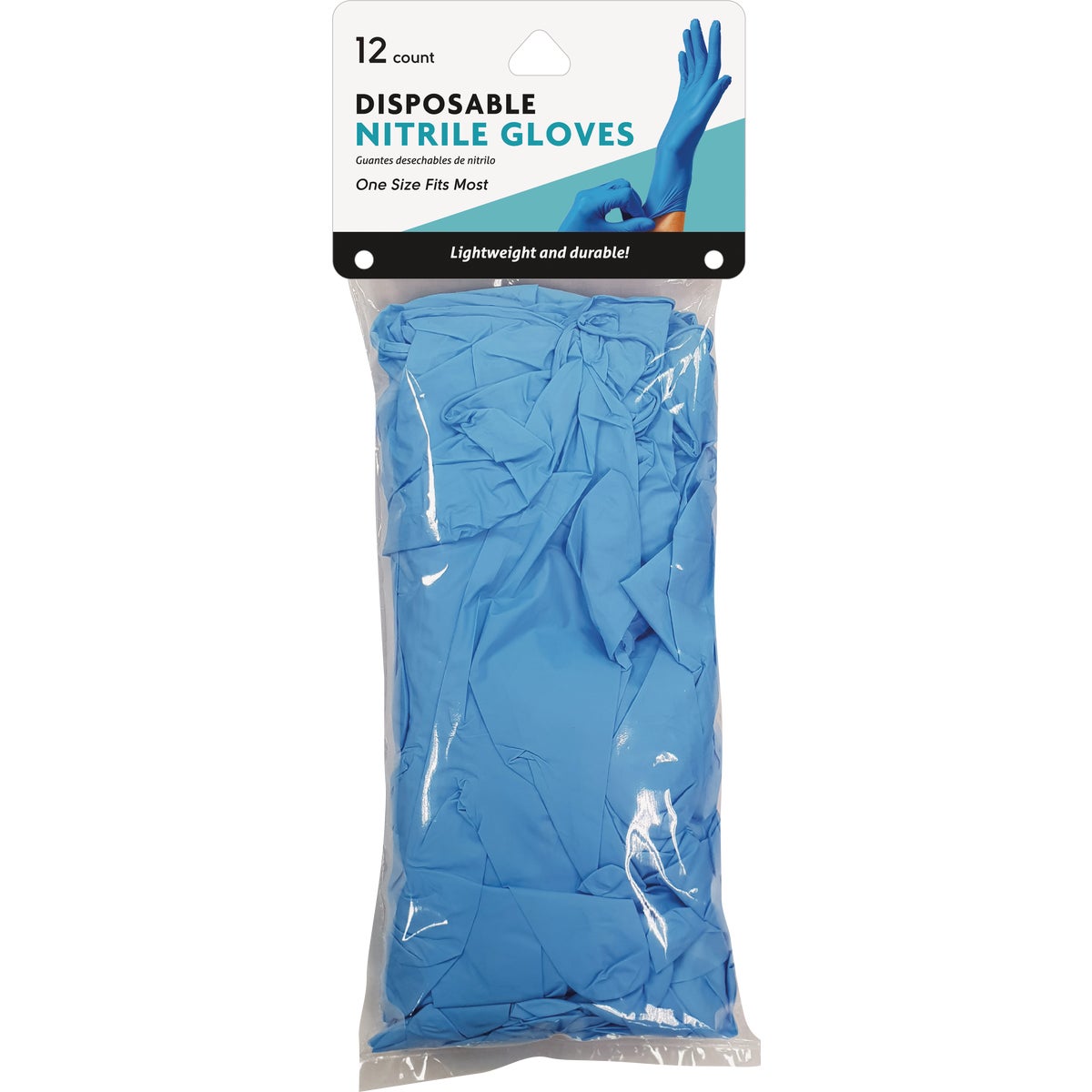 Brite Concepts 1 Size Fits Most Blue Nitrile Disposable Gloves (12-Pack)