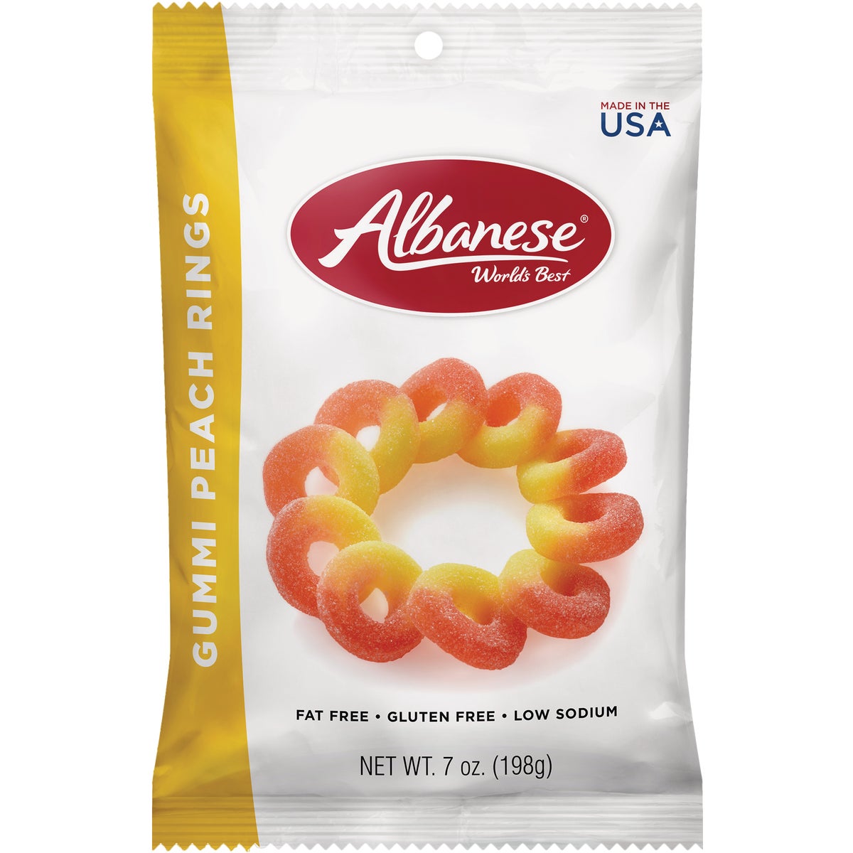 Albanese 7 Oz. Gummi Peach Rings