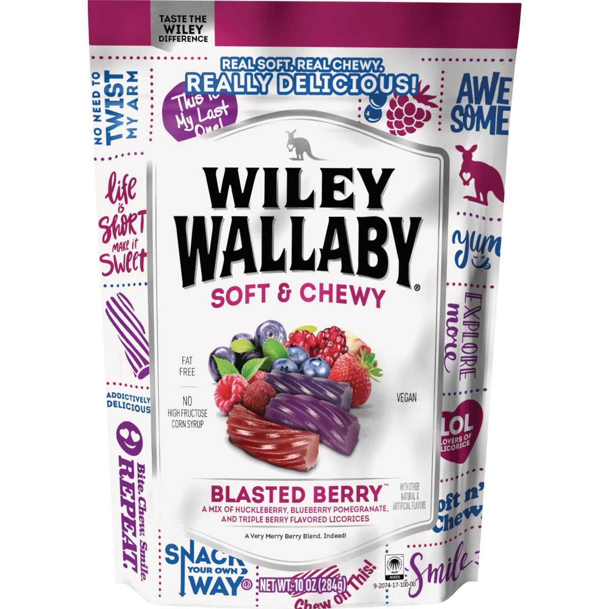 Wiley Wallaby Blasted Berry Liquorice 10 Oz. Candy