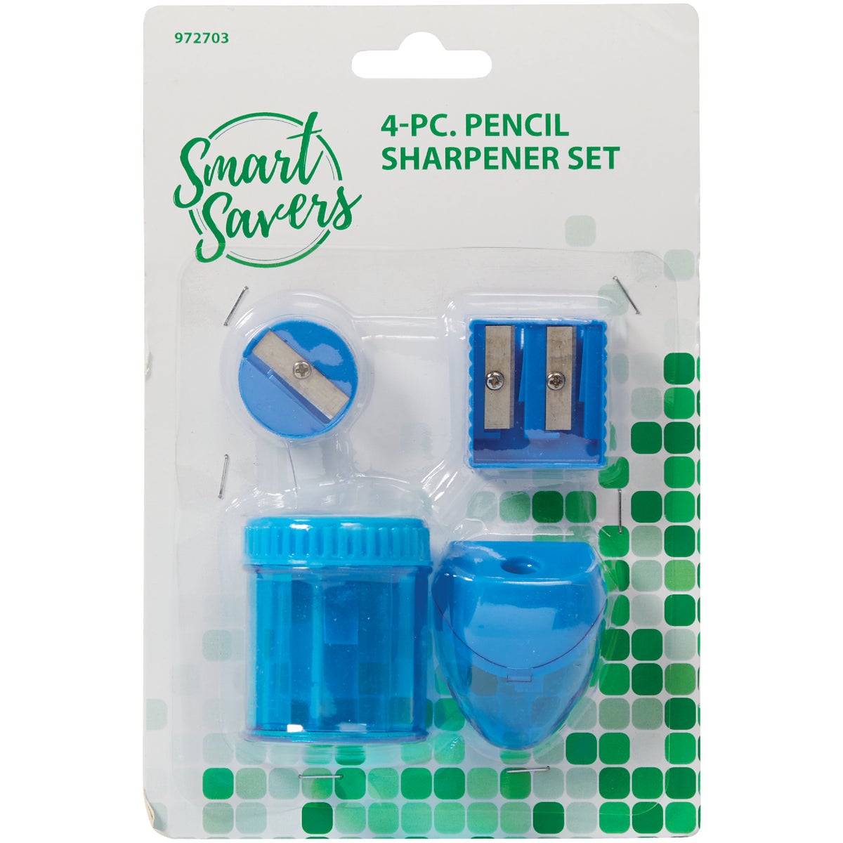 Smart Savers Manual Pencil Sharpener Set (4-Piece)