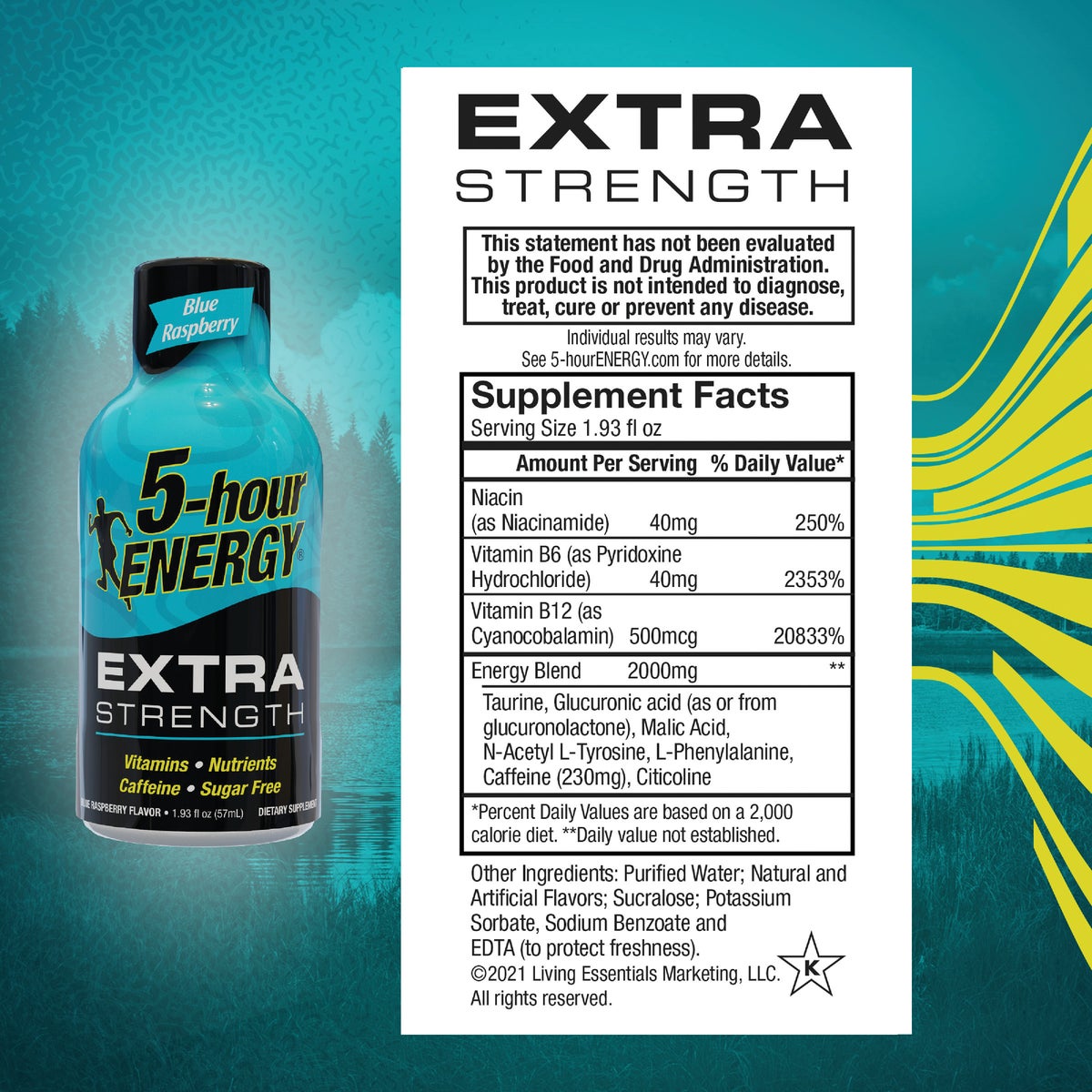 5-hour ENERGY 1.93 Oz. Extra-Strength Blue Raspberry Flavor Energy Drink