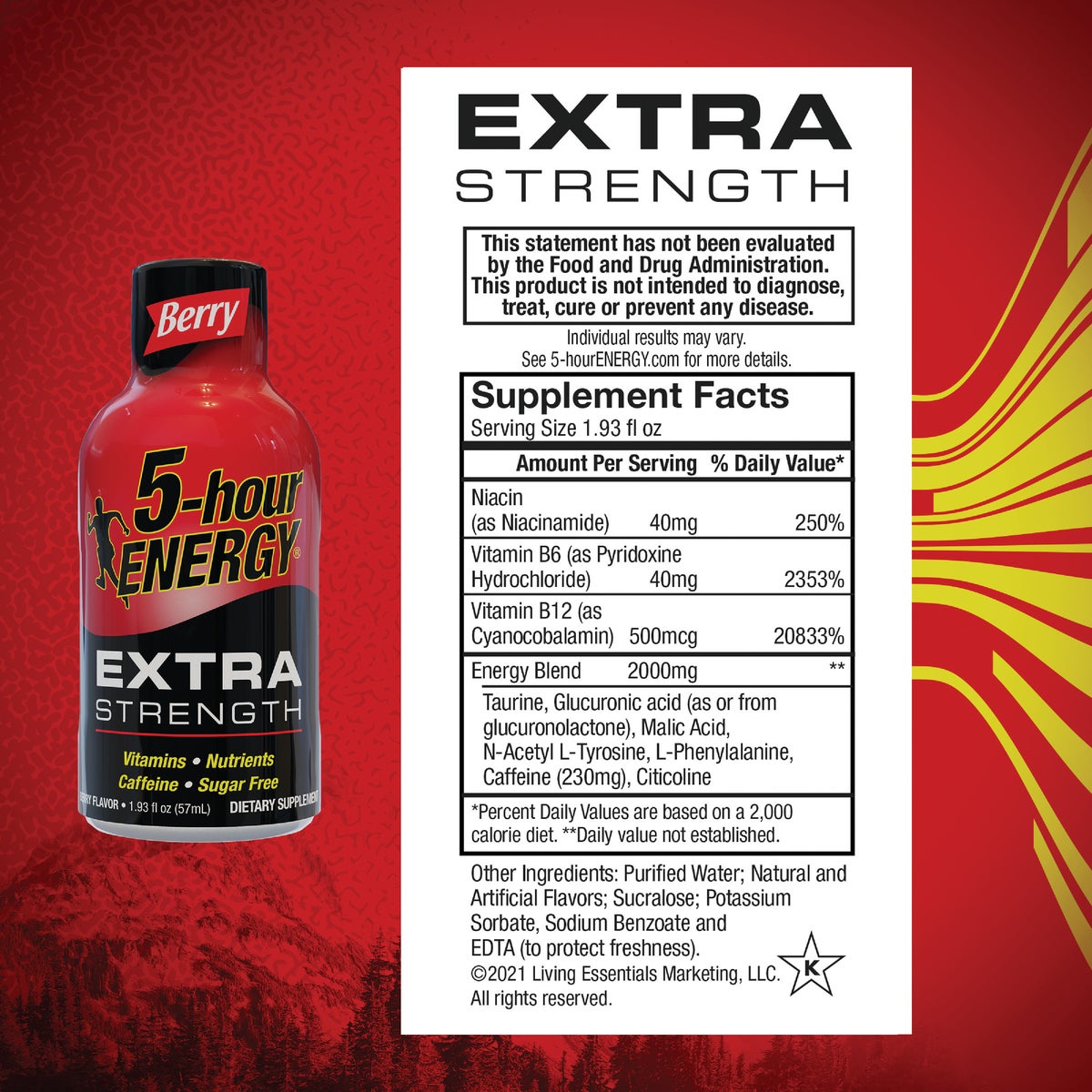 5 Hour Energy 1.93 Oz. Extra-Strength Berry Flavor Energy Drink