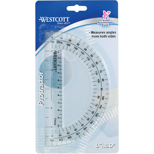 Westcott 6 In. Plastic Protractor