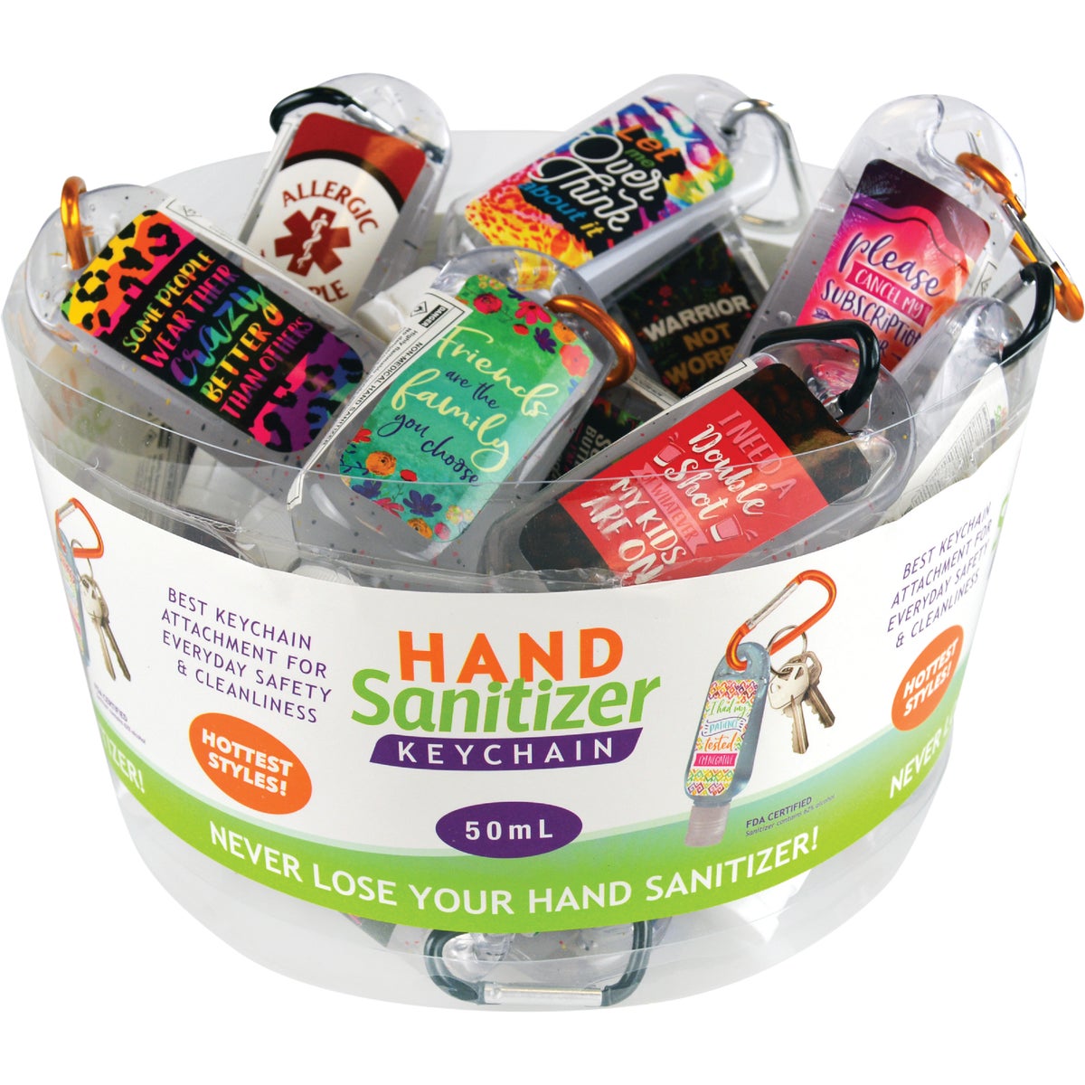 Novelty 50 ml Liquid Hand Sanitizer with Clip