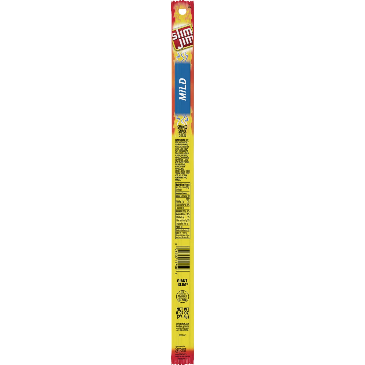 Slim Jim Giant Slim Mild Flavor 0.97 Oz. Beef Stick