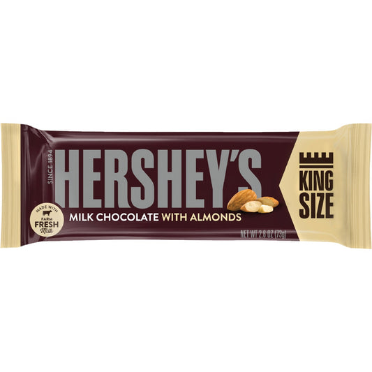 Hershey's King Size 2.6 Oz. Milk Chocolate & Almonds Candy Bar