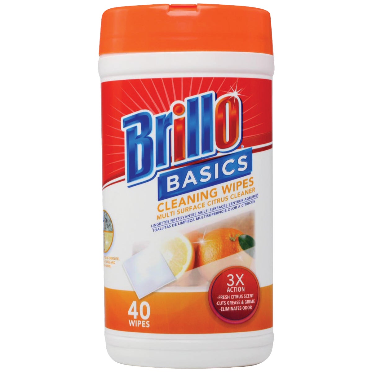 Brill Basics Citrus Scented Multi Surface Cleaning Wipes (40-Count)