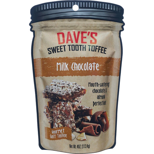 Dave's Sweet Tooth 4 Oz. Milk Chocolate Gourmet Soft Toffee