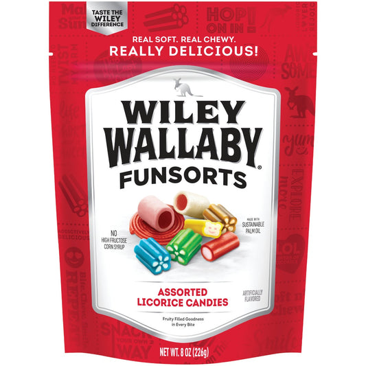 Wiley Wallaby Funsorts Assorted Fruit Flavor 8 Oz. Licorice