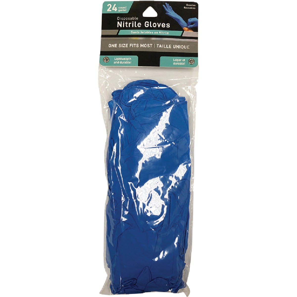 Brite Concepts Blue 1 Size Fits Most Nitrile Disposable Gloves (24-Pack)