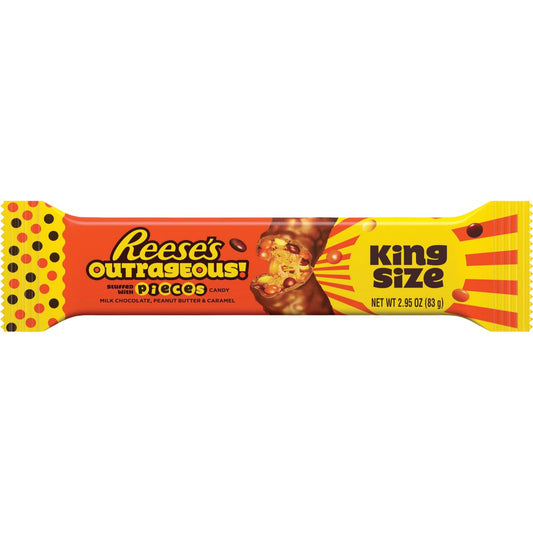 Reese's Outrageous King Size 2.95 Oz. Chocolate, Peanut Butter, Caramel Candy Bar