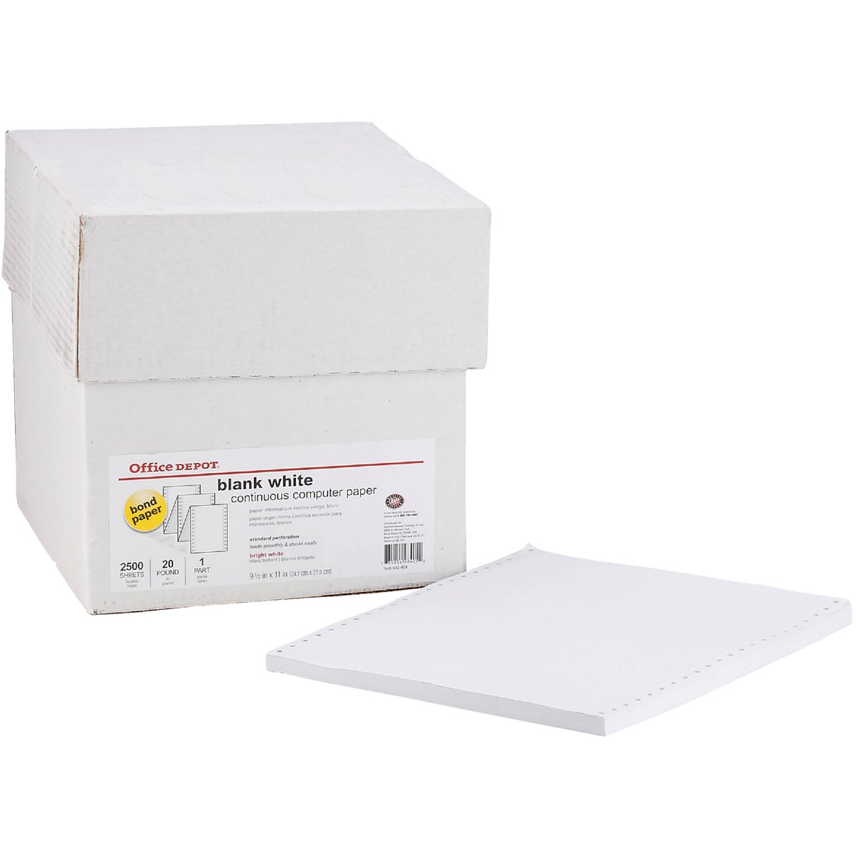 Staples 8-1/2 In. x 11 In. 20 Lb. White Blank Computer Printer Paper, 2500 Sheets